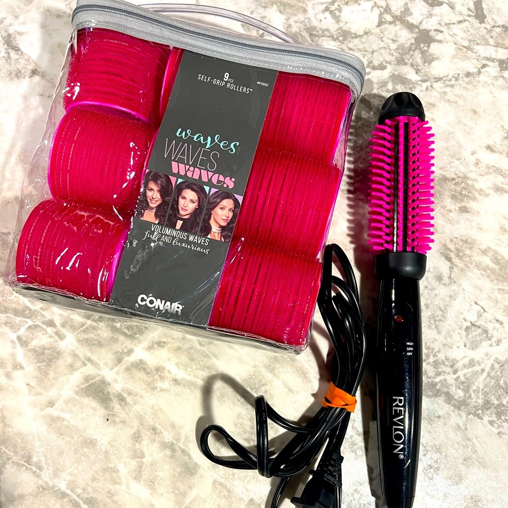 9pcs large hair rollers Silicone Heated Hair Styling Brush